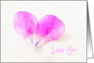 Watercolor Heart Love You Card