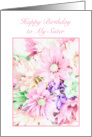 Happy Birthday Sister Pastel Bouquet card
