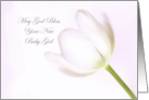 God Bless Baby Girl Congratulations Pink Tulip card