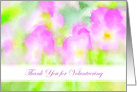 Thank You for Volunteering Floral Watercolor card