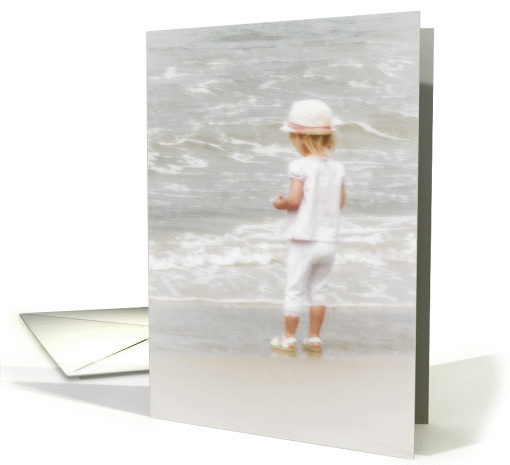 Young Girl on Beach Missing You card (1378474)