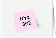 It’s a Girl Birth Announcement Sticky Note card