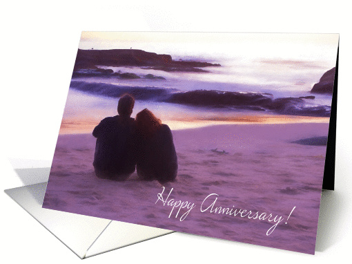 Romantic Couple on Beach Anniversary card (1386908)
