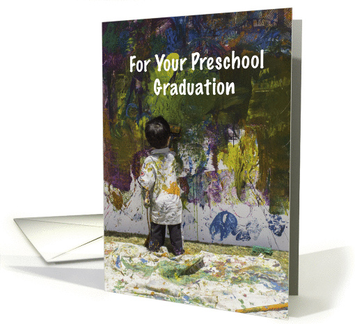 Boy Painting Preschool Graduation card (1401448)