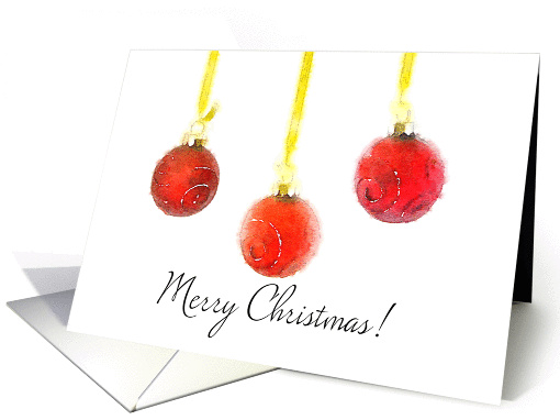 Merry Christmas Red Ornaments card (1403992)