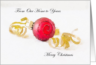 Merry Christmas From Our Home to Yours card