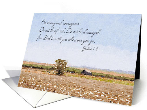 Be Strong and Courageous Watercolor Landscape card (1404178)