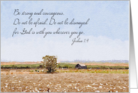 Be Strong and Courageous Watercolor Landscape card