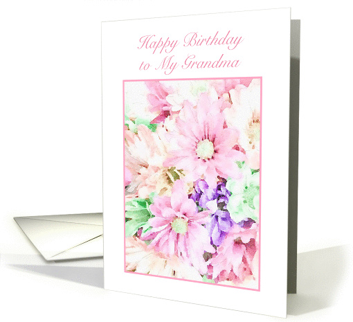 Happy Birthday Grandma Pastel Bouquet card (1405558)