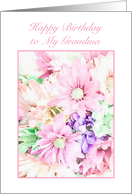 Happy Birthday Grandma Pastel Bouquet card