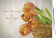 Happy Anniversary Special Couple with Tulips card