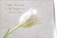 Floral Happy Anniversary Daughter and Son-in-Law card