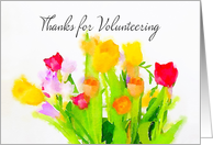 Thanks for Volunteering Watercolor Bouquet card