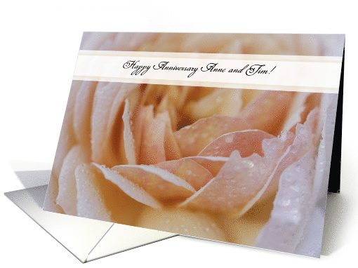 Happy Anniversary Peach Rose Custom Front card (1431290)