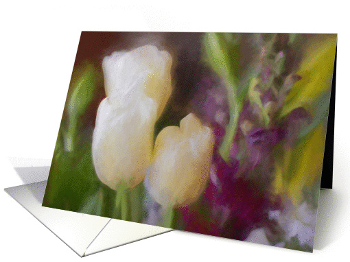 Yellow Tulip Floral Notecard Blank Inside card (1433126)