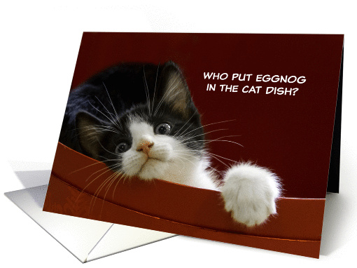 Drunk Christmas Kitten card (1459558)