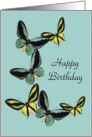 Blue and Yellow Butterflies Happy Birthday General card