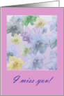 Pretty Violet Flowers I Miss You Card