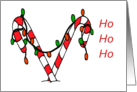 Candy Cane Ho Ho Ho Holiday Christmas Card