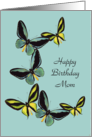 Blue and Yellow Butterflies Birthday Card for Mom card