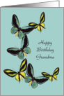 Happy Birthday Grandma Blue and Yellow Butterlies card