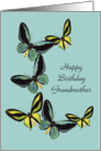 Happy Birthday Grandmother Blue and Yellow Butterlies card