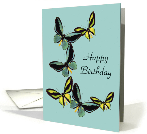 Blue and Yellow Butterflies Happy Birthday General card (1150936)