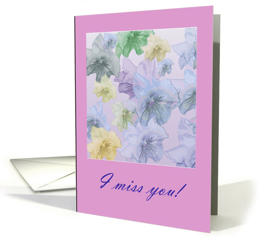 Pretty Violet Flowers I Miss You card (1150986)