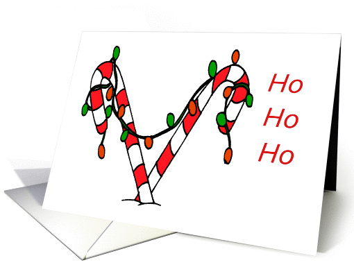 Candy Cane Ho Ho Ho Holiday Christmas card (1151268)
