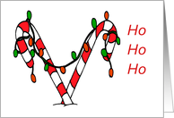 Candy Cane Ho Ho Ho Holiday Christmas Card