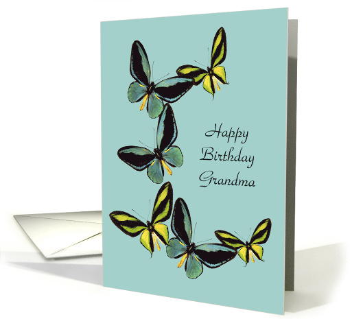 Happy Birthday Grandma Blue and Yellow Butterlies card (1153500)