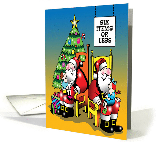 Christmas Humor, Santa, 6 items or less card (1140396)