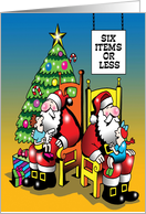 Christmas Humor, Santa, 6 items or less card