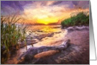 Driftwood Sunset Art Blank Notecard card
