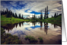 Mt Rainier Reflection in Tipsoo Lake Washington Blank Card