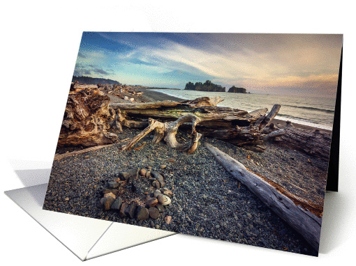 Pacific Coast Rialto Beach Washington Blank card (1397854)