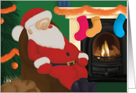 Sleeping Santa card