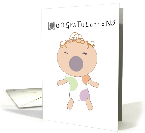 Congratulations - new baby pastel neutral card- new alarm clock card
