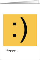 Happy Birthday! SMS Smile Yellow and Black card