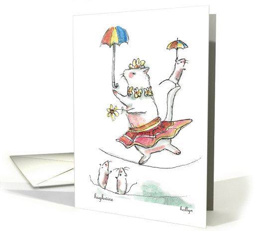 Blank Note Card, Cat And Mouse High Wire Act with... (1153640)
