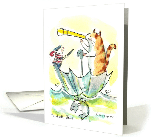 Unbrella Boat Birthday card (1306908)