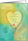 Thinking of You, Heart watercolor background card