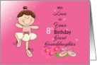 Great Granddaughter 8th Birthday, ballerina,pink card