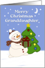 Granddaughter Merry Christmas, Snowperson card