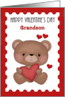 Happy Valentine’s Day Grandson, Bear with Hearts card