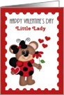 Happy Valentine’s Day Little Lady, Bear ladybug card