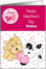 Personalized Happy Valentine’s Day, Puppies card