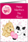 Niece Happy Valentine’s Day, Puppies card