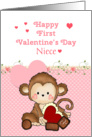 Niece First Valentine’s Day, Monkey card