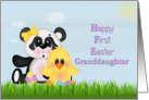 Happy First Easter, Granddaughter, Panda and Chick card